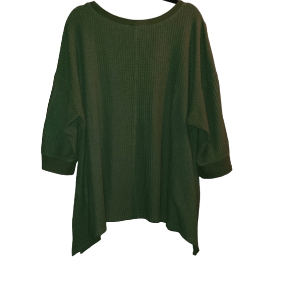 Olive Green 3/4 Sleeve Plus Sz 3X Women's Pullover Sweater - Picture 2 of 4